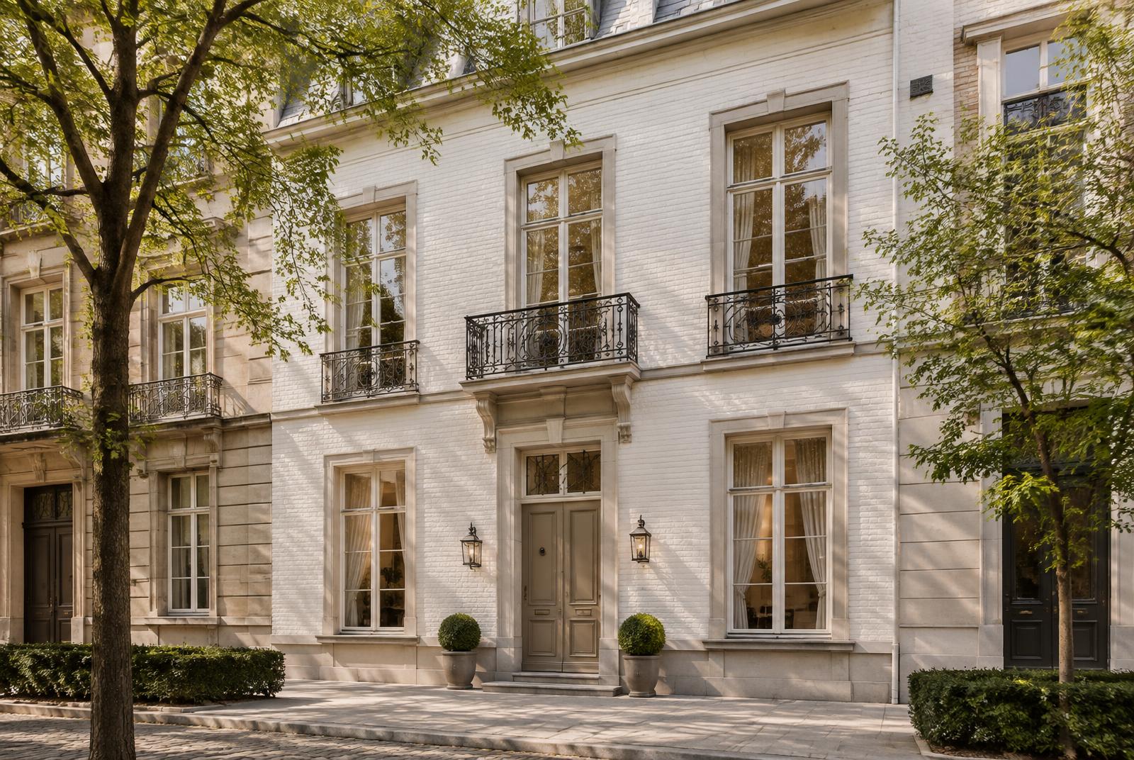 Maison blanche rénovée à l’architecture classique